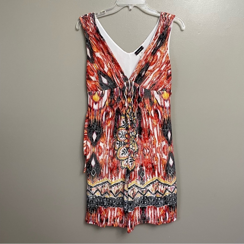 Cocomo Sleeveless V Neck Sequence Dress Size Small babydoll Y2K style